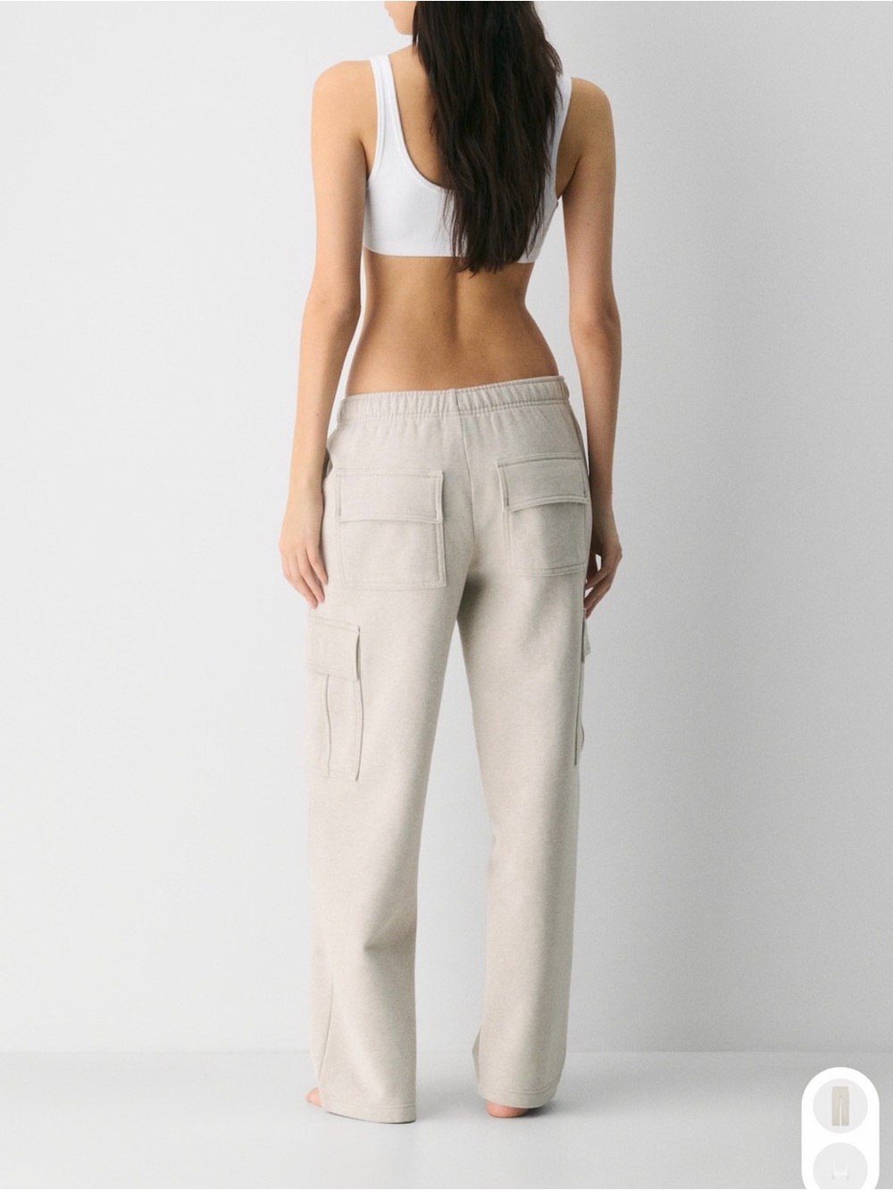 TNA Cozy Fleece Mega Cargo Pants in Heather Ecru - Picture 2 of 12